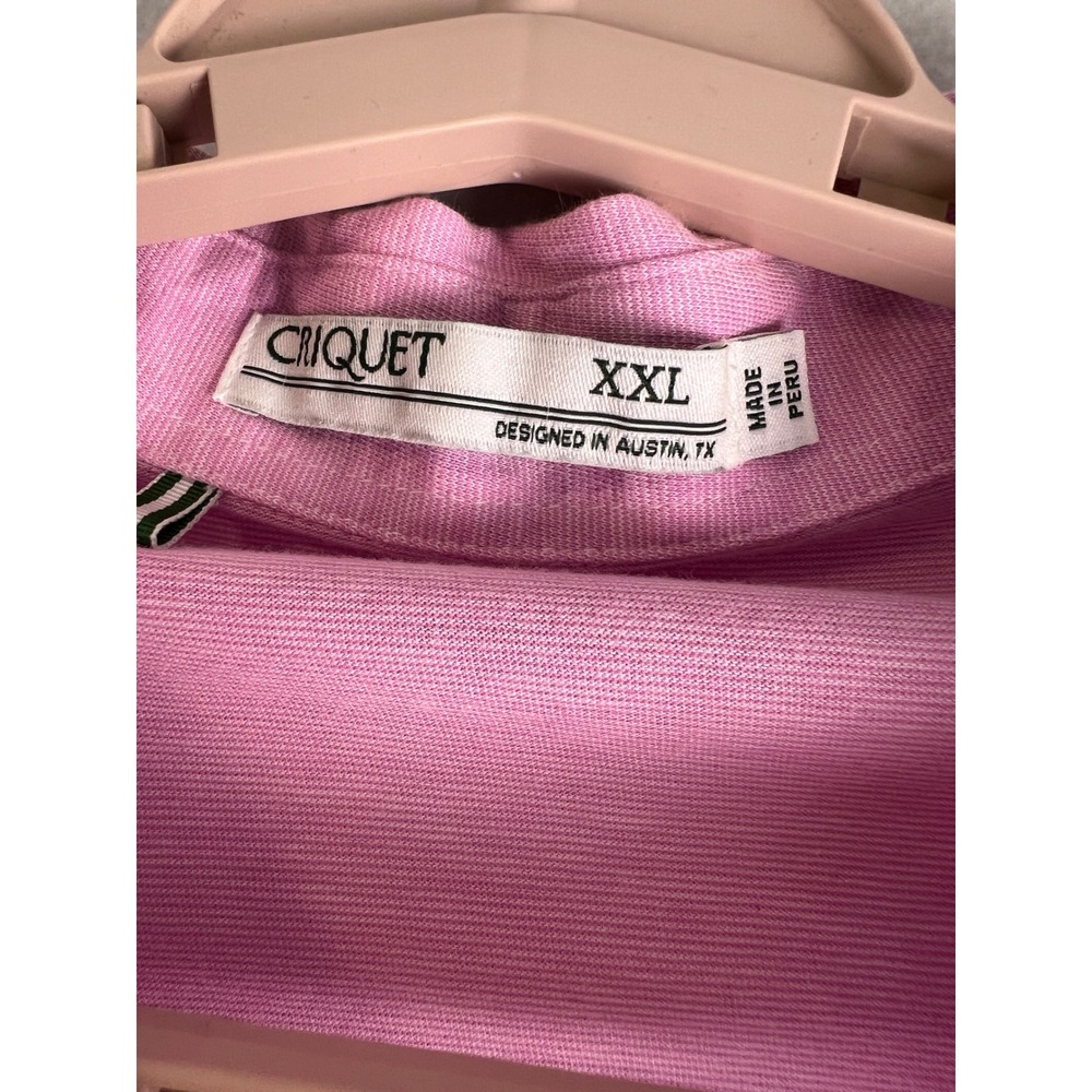Criquet Mens XXL Pink Organic Cotton‎ Short Sleeve Polo Shirt Austin Texas - Picture 2 of 5